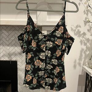 Sweet Wanderer Black Floral Tank Top